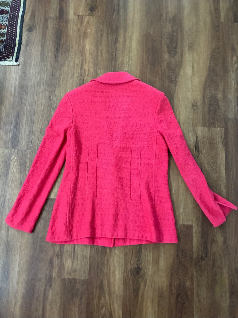 St. John Collection Bright Coral Knit Blazer 12 - Picture 5 of 5